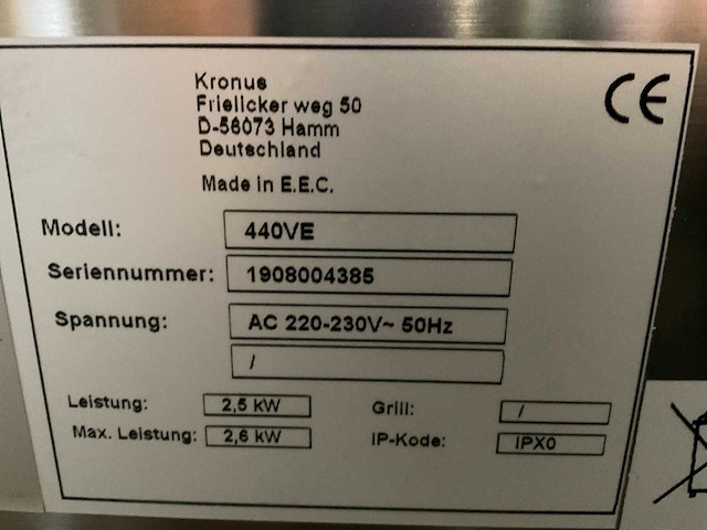 Kronus 440.ve convectie oven - afbeelding 6 van  6