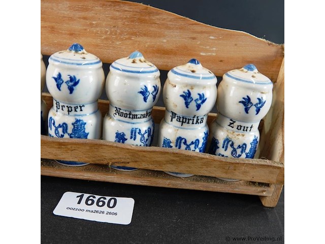 Kruidenrek met porseleinen potjes - afbeelding 4 van  5