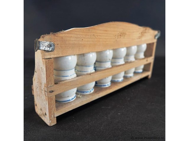 Kruidenrek met porseleinen potjes - afbeelding 5 van  5