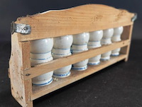 Kruidenrek met porseleinen potjes - afbeelding 5 van  5
