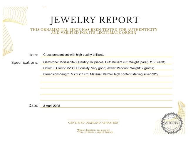 Kruishanger briljanten hoge kwaliteit - afbeelding 3 van  8