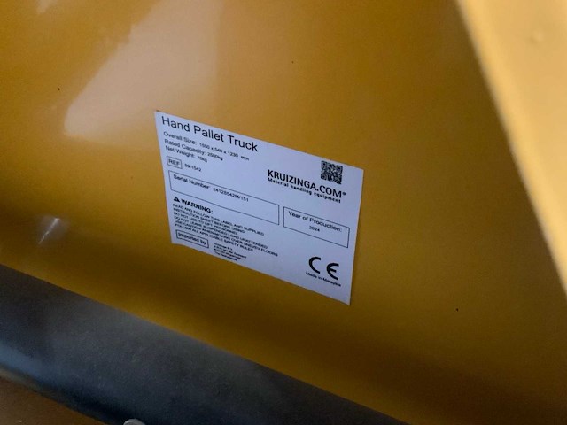 Kruizinga - 2500kg - hand hydraulische palletwagen - afbeelding 4 van  5