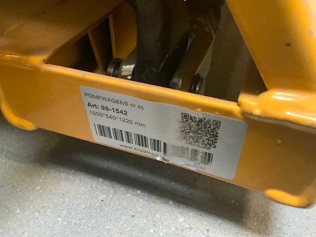 Kruizinga - 2500kg - hand hydraulische palletwagen - afbeelding 5 van  6