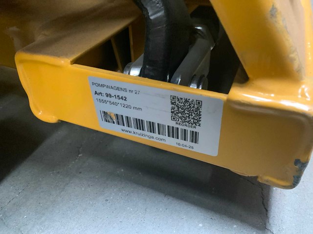 Kruizinga - 2500kg - hand hydraulische palletwagen - afbeelding 4 van  5