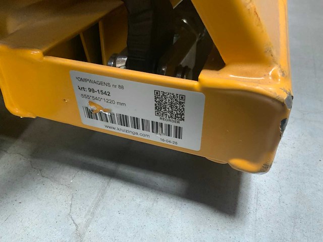 Kruizinga - 2500kg - hand hydraulische palletwagen - afbeelding 5 van  6