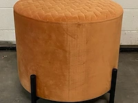 Kruk met velvet bekleding, terra