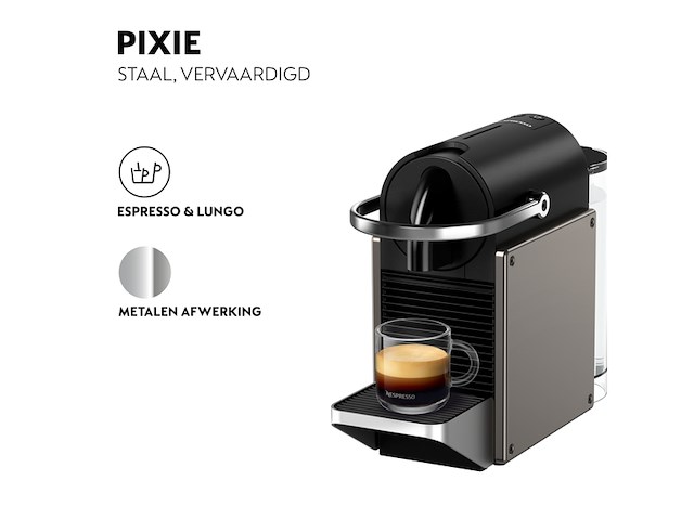 Krups nespresso pixie xn306t koffiecupmachine titan - afbeelding 2 van  5