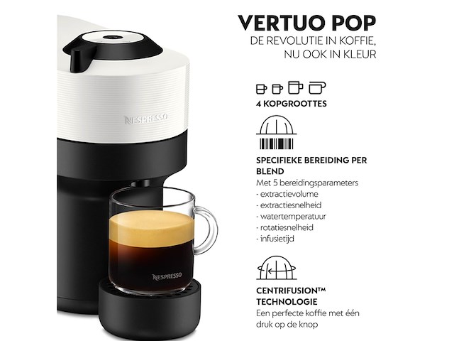 Krups nespresso vertuo pop xn9211 koffiecupmachine coconut white - afbeelding 3 van  6