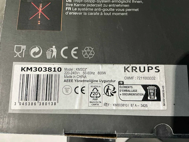 Krups pro km303810 aroma coffee maker f312 koffiemachine - afbeelding 4 van  5