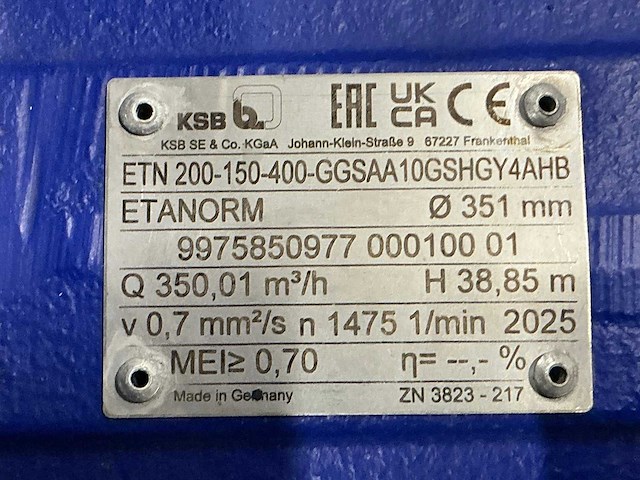 Ksb etn 200–150-400 centrifugaalpomp - afbeelding 9 van  10