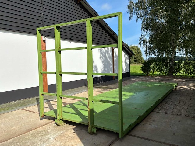 Ktk flatbed plateau-oplegger met rongenrek - afbeelding 1 van  6