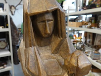 Kubistisch groot aardewerk beeld madonna - afbeelding 4 van  5