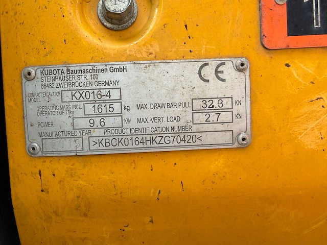 Kubota - 2019 - kx016-4 - minigraafmachine met aanhangwagen - afbeelding 22 van  28