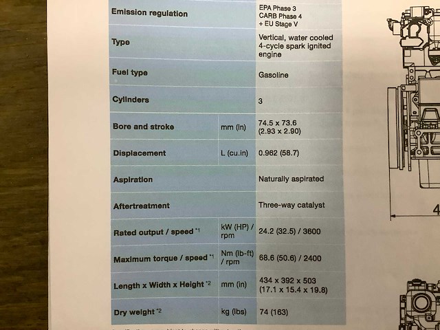 Kubota - wg972-g-ef01 - 3 cilinder - motorblok - afbeelding 22 van  26