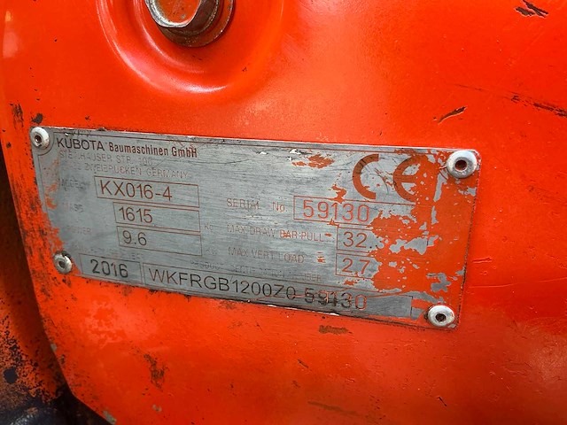 Kubota kx016-4 mini graafmachine - afbeelding 24 van  30
