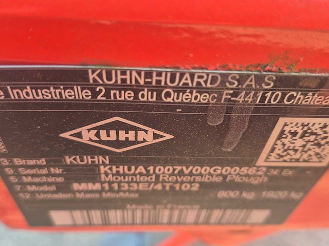 Kuhn multi-master 113 4-schaar hydraulische wentelploeg – nieuw/ongebruikt - afbeelding 3 van  10