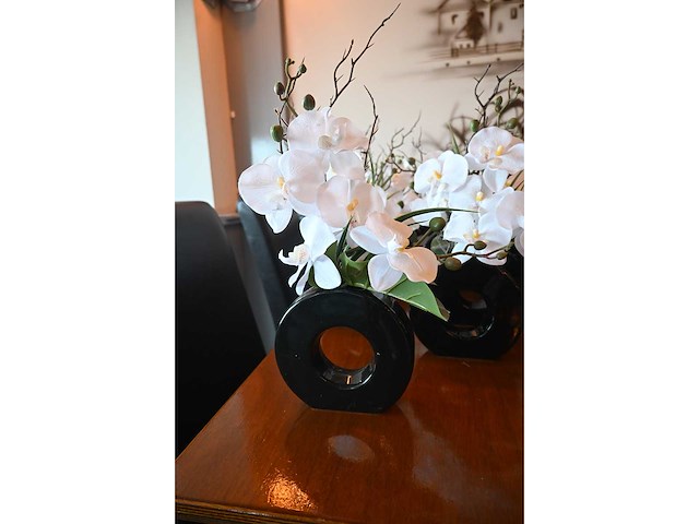 Kunst orchidee in vaas (13x) - afbeelding 3 van  3