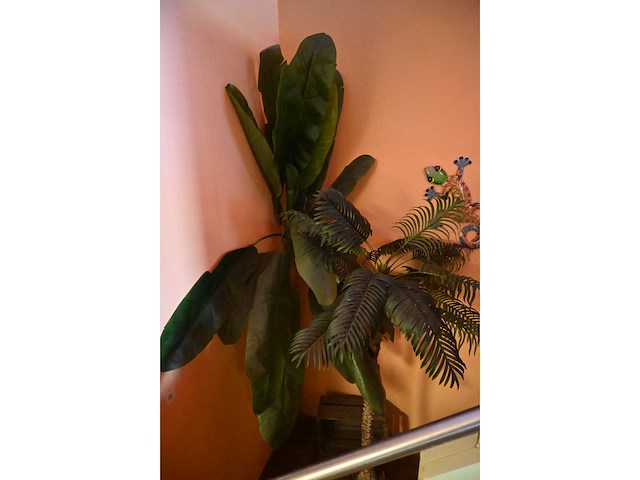 Kunst (palm) plant (3x) - afbeelding 3 van  4