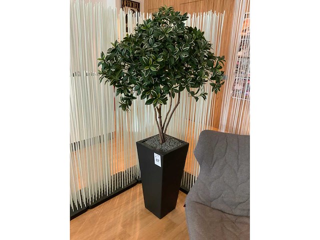 Kunst plant met pot (2x) - afbeelding 2 van  6