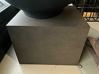 Kunst plant olijf met pot op presentatie kubus - afbeelding 5 van  5