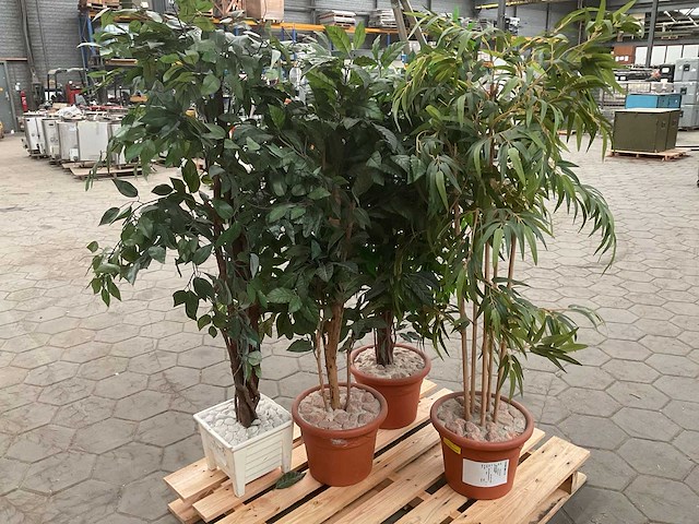 Kunst planten in pot (4x) - afbeelding 3 van  4