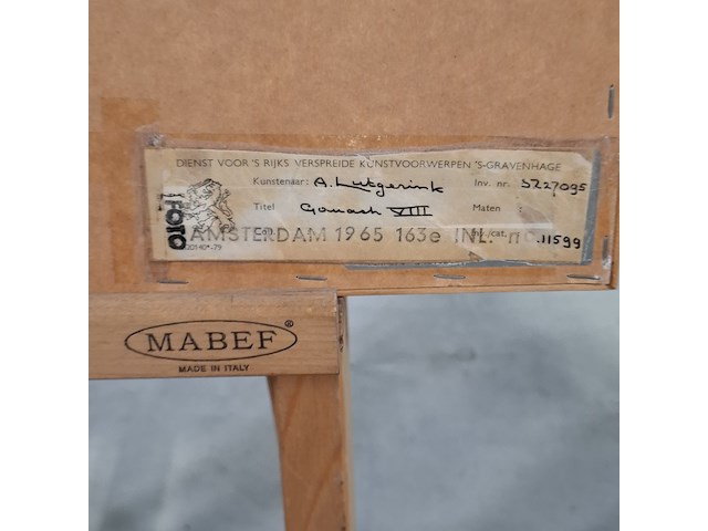 Kunst schilderijen beelden, a. lutgerink, gouache viii, 1964 - afbeelding 7 van  7