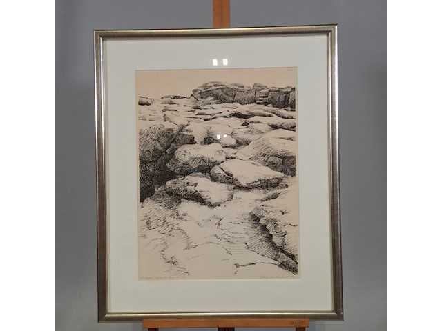 Kunst schilderijen beelden kunst, a. van lieshout, col de la vayede 4/12, 1974 - afbeelding 1 van  7