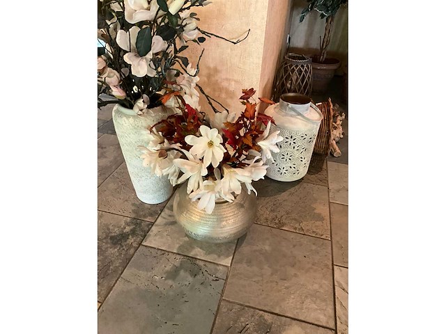 Kunstbloemen in pot (2x) - afbeelding 1 van  2