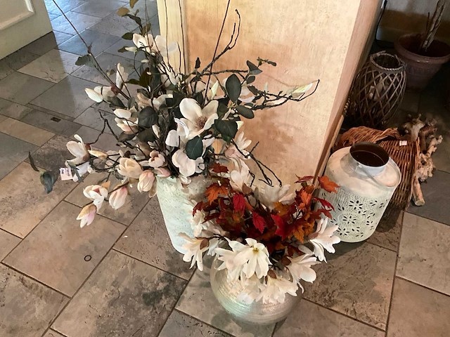 Kunstbloemen in pot (2x) - afbeelding 4 van  4