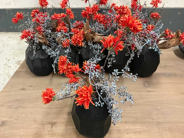 Kunstbloemen in vaas (11x) - afbeelding 3 van  4
