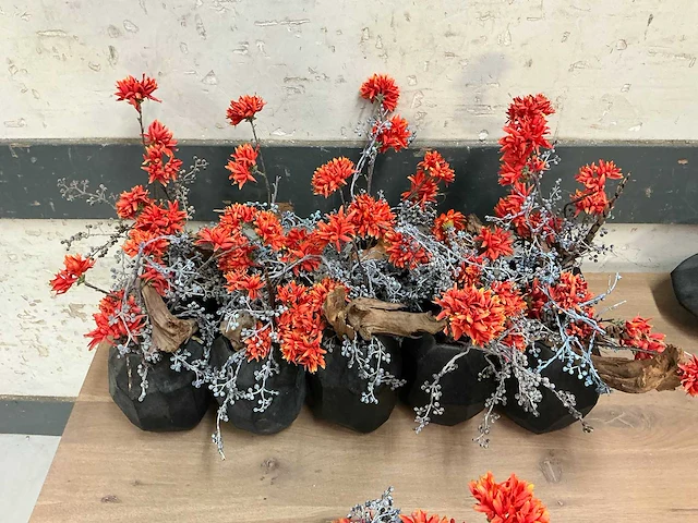 Kunstbloemen in vaas (11x) - afbeelding 4 van  4