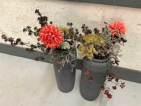 Kunstbloemen in vaas (2x) - afbeelding 2 van  3