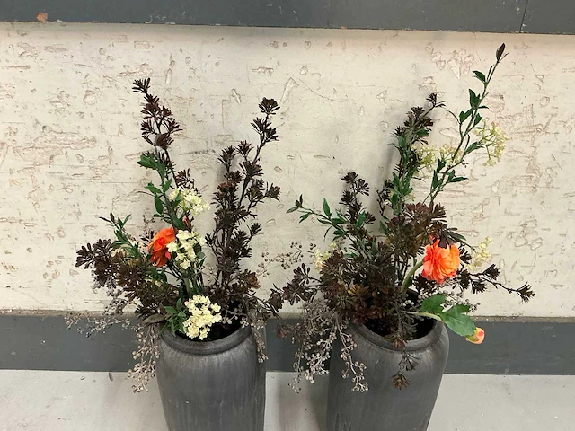 Kunstbloemen in vaas (2x) - afbeelding 2 van  3