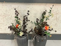 Kunstbloemen in vaas (2x) - afbeelding 2 van  3
