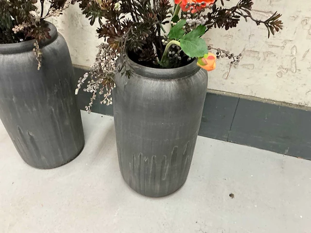 Kunstbloemen in vaas (2x) - afbeelding 3 van  3
