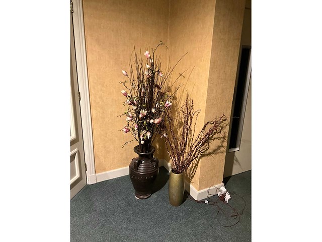 Kunstbloemen in vaas (2x) - afbeelding 2 van  6