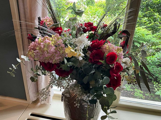 Kunstbloemen in vaas - afbeelding 3 van  6