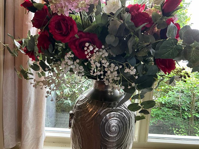 Kunstbloemen in vaas - afbeelding 5 van  6