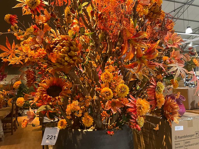 Kunstbloemen op vaas - afbeelding 4 van  5