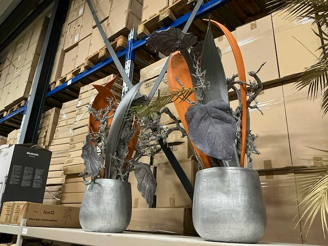 Kunstbloemstuk in pot (2x) - afbeelding 3 van  3