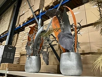 Kunstbloemstuk in pot (2x) - afbeelding 3 van  3