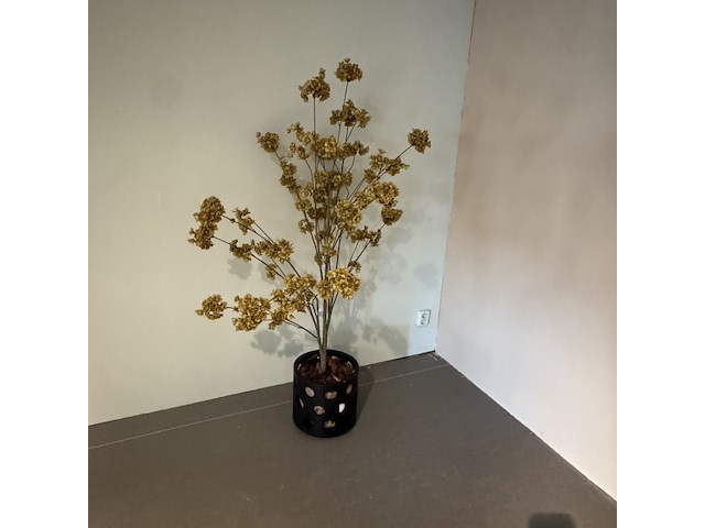 Kunstboom in pot, geel/groen - afbeelding 1 van  5