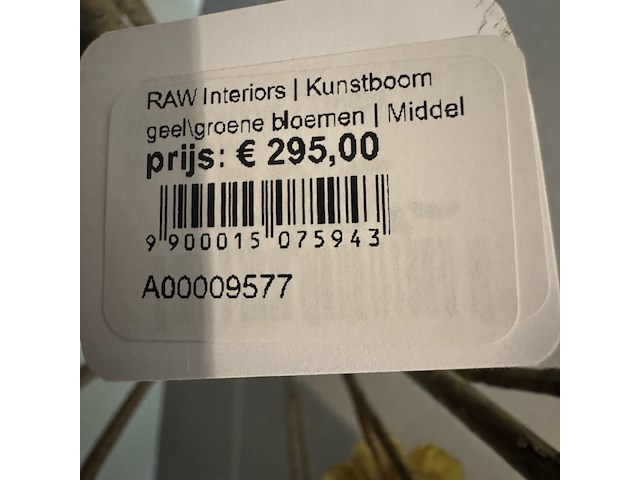 Kunstboom in pot, geel/groen - afbeelding 2 van  5
