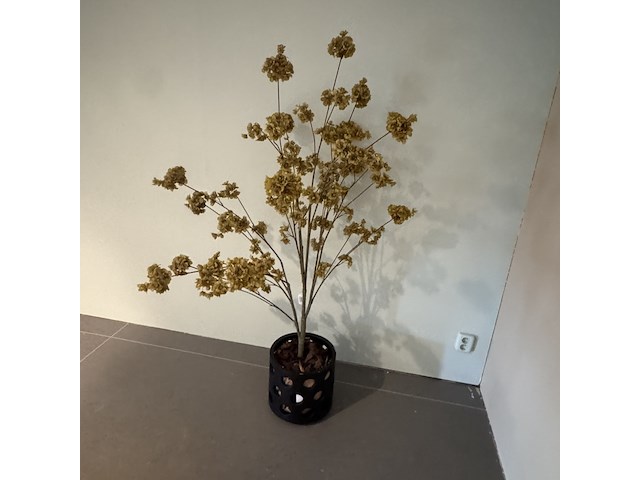 Kunstboom in pot, geel/groen - afbeelding 3 van  5