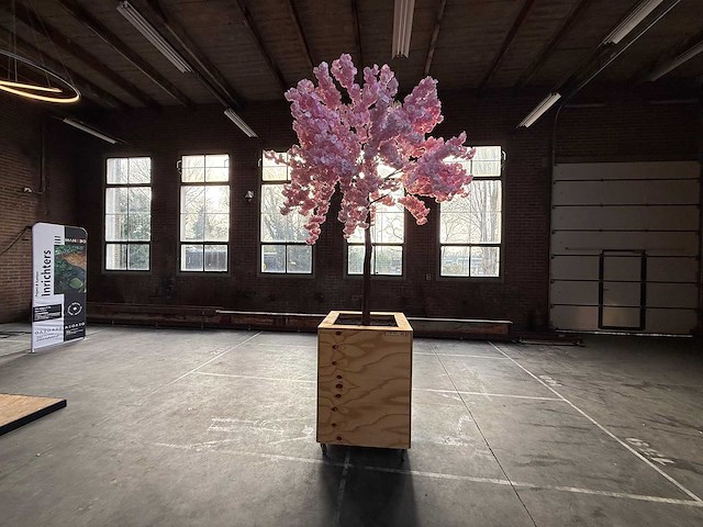 Kunstboom in verrijdbare bak 80x80x350cm - afbeelding 3 van  3