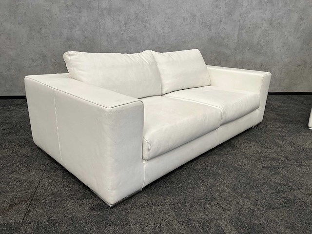 Kunstlederen loungeset wit - afbeelding 2 van  6