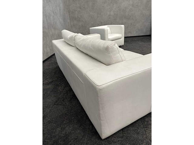 Kunstlederen loungeset wit - afbeelding 4 van  6