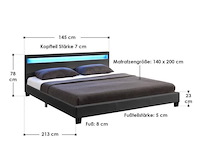 Kunstleren bed paris 140x200cm - afbeelding 2 van  10
