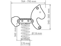 Kunstof veertoestel "pony" - 79,5x30x58,5 cm - afbeelding 2 van  3