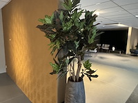 Kunstplant in houten vaas, croton tree - afbeelding 2 van  7